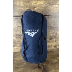 Super Rare Amtrak Roll Up Throw Blaket In Travel Pouch Fast & Reliable Shipping